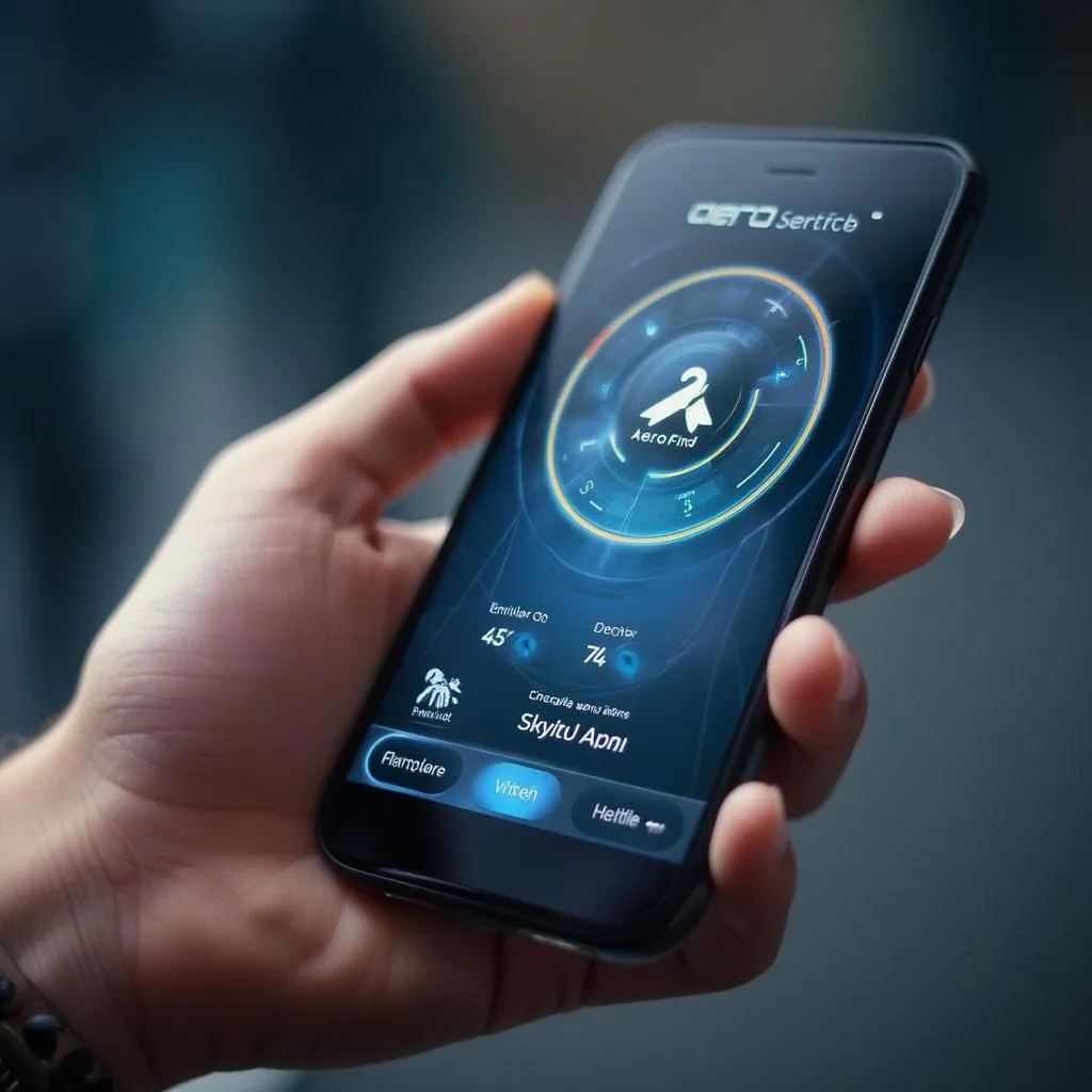 AeroFind UK's mobile app interface showing item tracking
